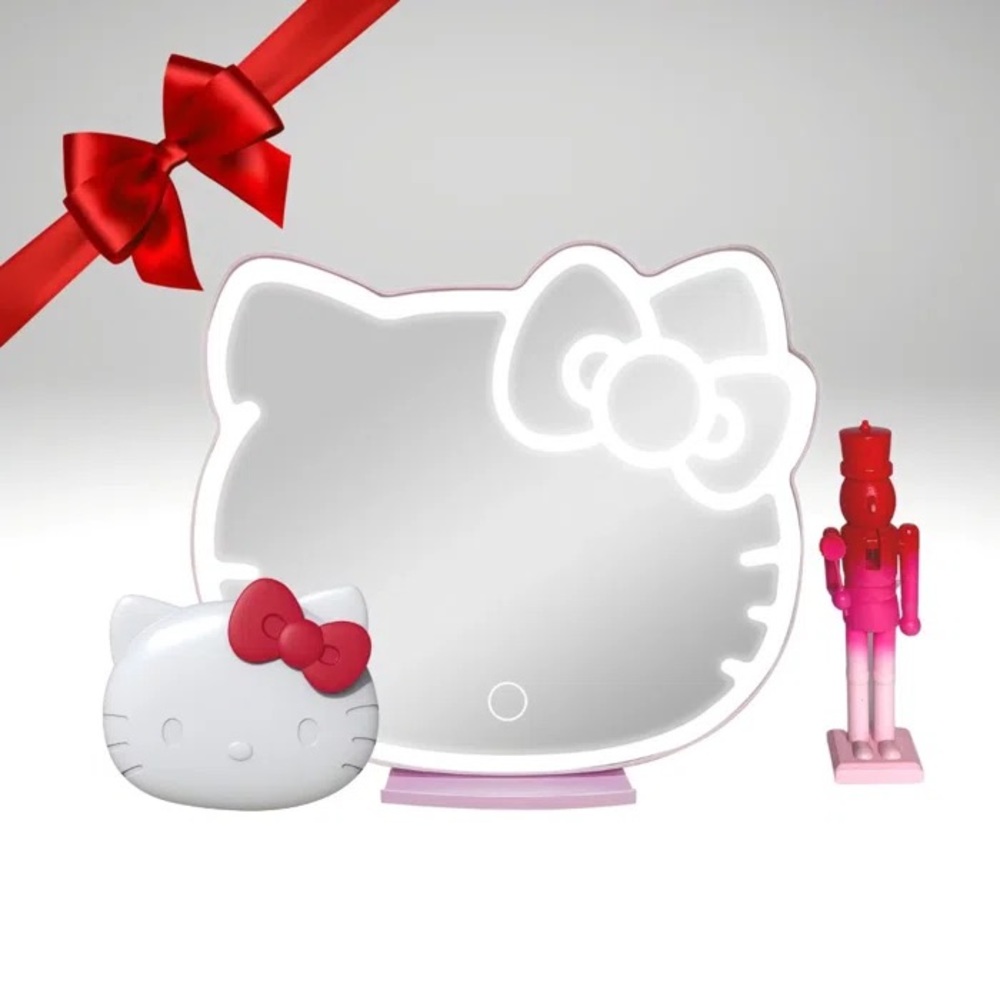 Hello Kitty Bundle with Compact Mirror and‎ Supercute Tri-Tone LED Table Mirror